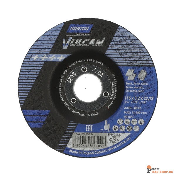 nortonschleifmittel/NORTON_schleifmittel_66252925494 Norton Vulcan Inox Cutting Disc 115x3.2x22.2 GRIT 30_134168